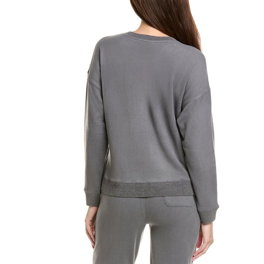 Barefoot Dreams Womens  Brushed Fleece Sweater, Grey - Picture 2 of 3
